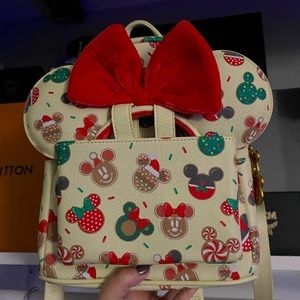 Mickey and Minnie Christmas Cookies Mini-Backpack with Matching Ears Headband